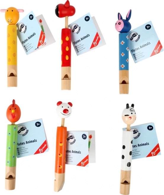 Flûte en bois pour enfants avec animaux