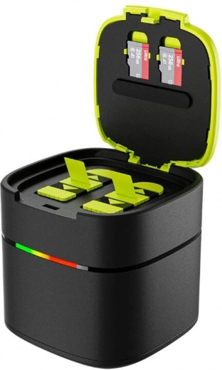 Rangement pour batteries et cartes mémoire
