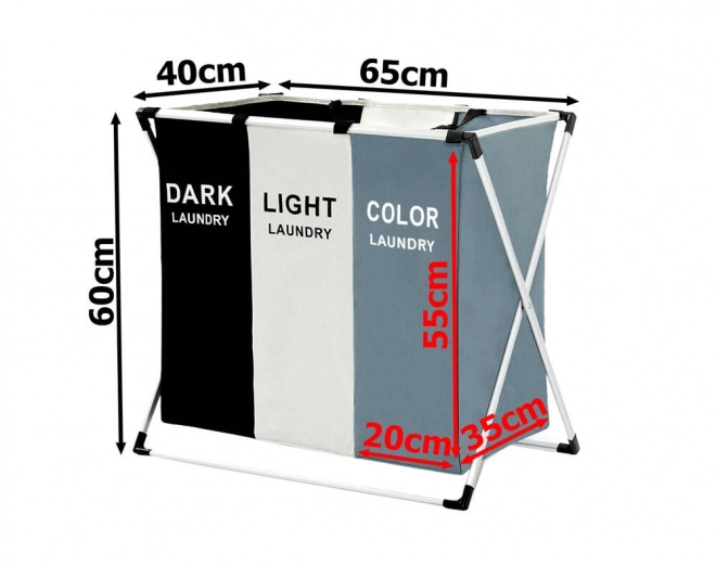 Organisateur pratique pour le linge avec séparation triple