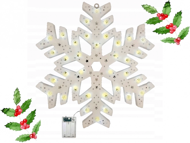 Décoration lumineuse de Noël en forme de flocon de neige