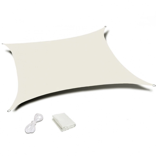 Toile solaire rectangulaire 5x5 m, abri imperméable, beige