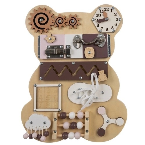 Tableau sensoriel en bois Ours Kruzzel