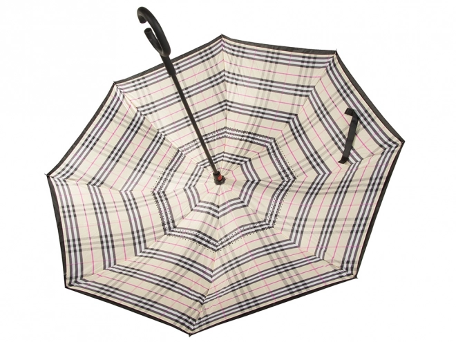 Parapluie inversé pliant avec structure robuste et fils résistants
