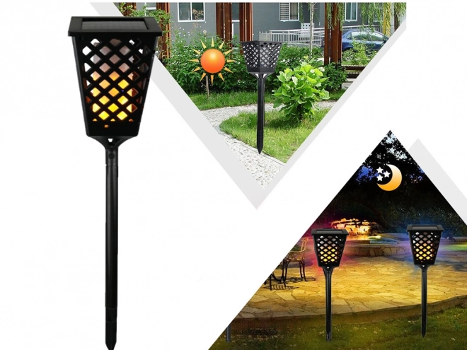 Lanterne de jardin solaire avec effet de flamme