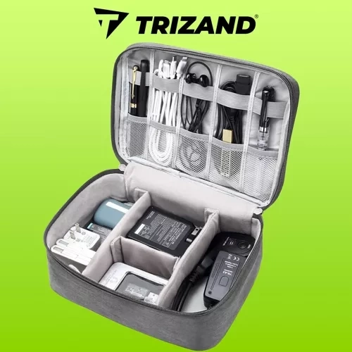 Organisateur de voyage pour câbles et chargeurs avec poignée