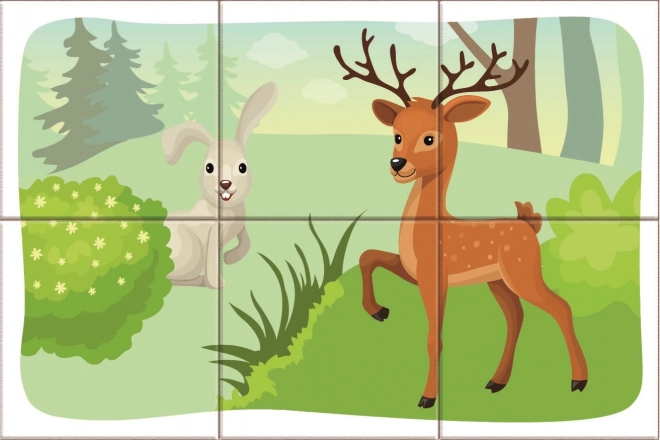 Dino blocs en bois Animaux de la forêt