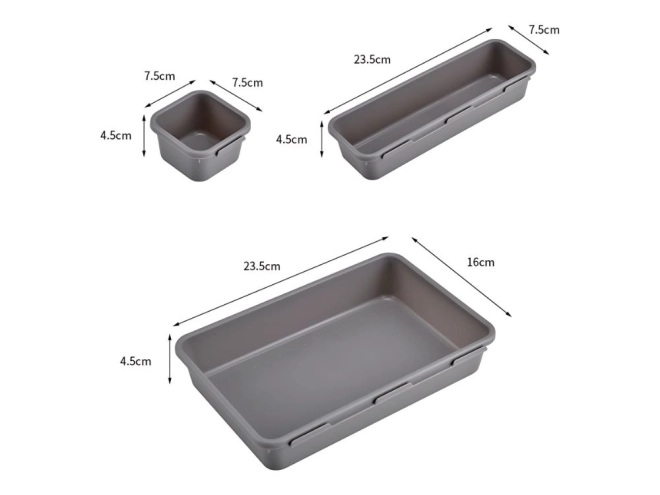 Ensemble d'organisateurs en plastique pour tiroirs 8 pcs
