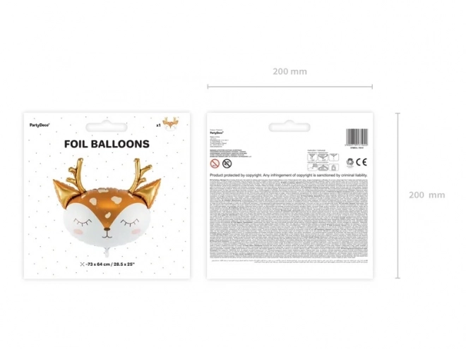 Ballon en aluminium Tête de cerf - 73 x 64 cm