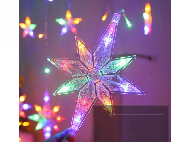 Rideau lumineux coloré avec étoiles sur USB