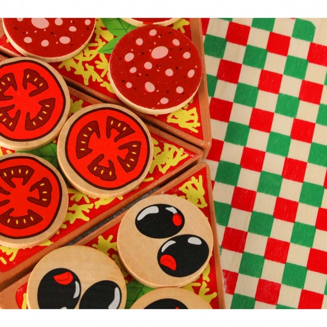 Ensemble de jeu en bois Pizza avec accessoires