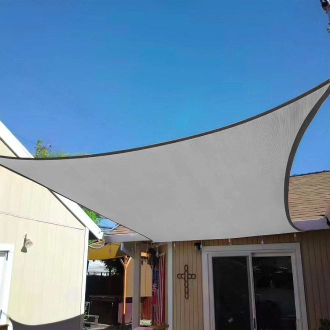 Voile d'ombrage carré beige avec capote imperméable ModernHome – 4 x 4 m