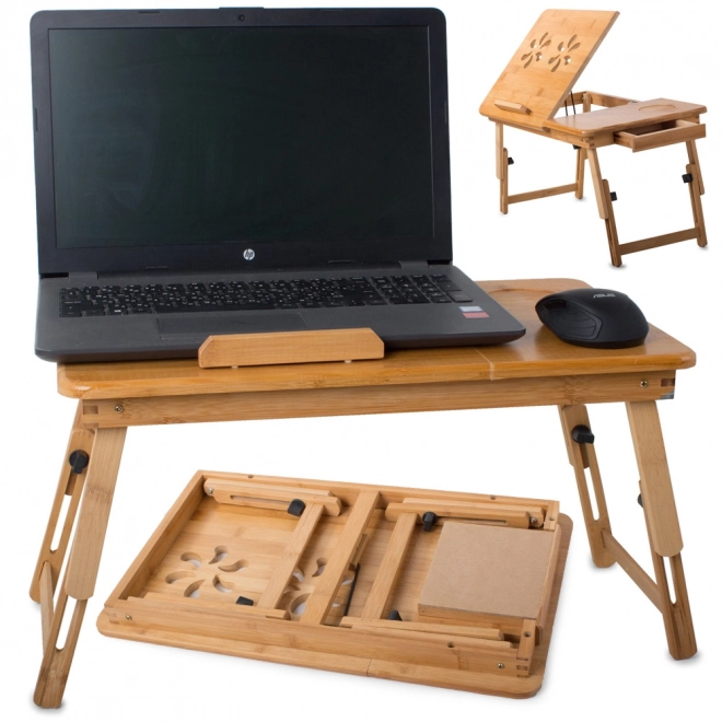 Tablette en bambou pour ordinateur portable pour lit