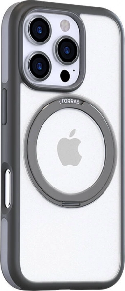 Torras Ostand R Fusion étui pour iPhone 16 Pro Max gris