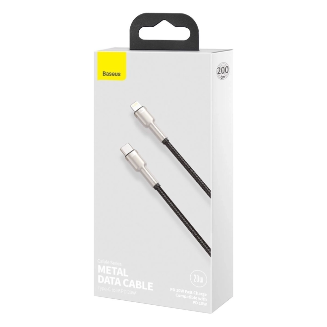Baseus USB-C vers Lightning câble Cafule 20W, 2m noir