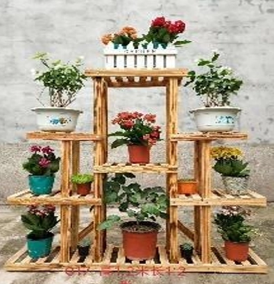 Étagère à fleurs en bois à plusieurs niveaux