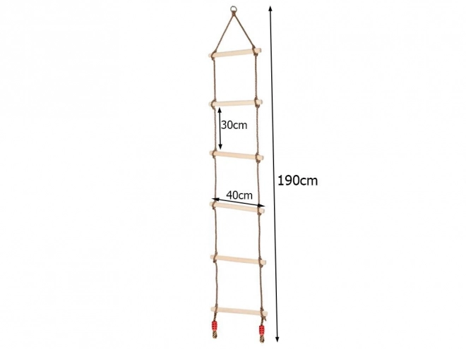 Échelle de corde balançoire de jardin en bois