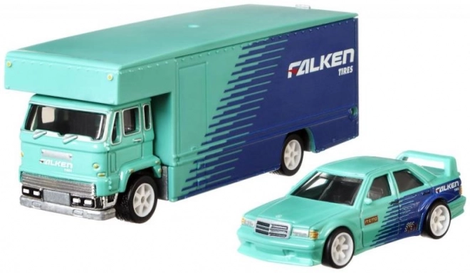 Camion et voiture de course Hot Wheels