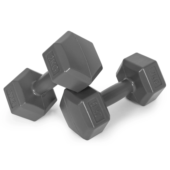 Haltères Hexagonales ModernHome 2x2 kg gris