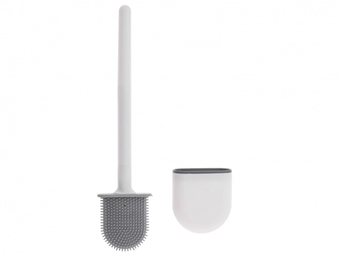 Brosse WC en silicone blanche avec récipient