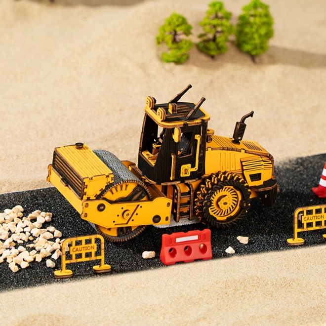 RoboTime puzzle 3D en bois - Rouleau compresseur
