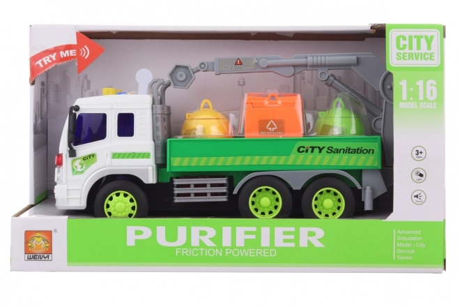 Voiture avec conteneurs à piles avec sons et lumières pour enfants