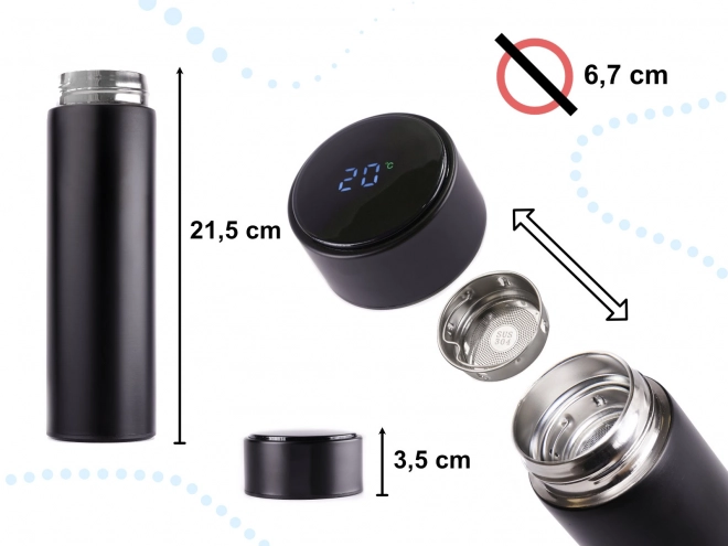 Gobelet thermique avec écran LED 500 ml noir