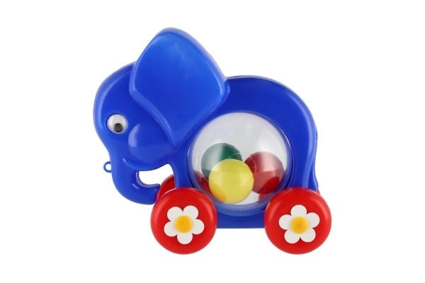 Éléphant à traîner avec balles en plastique 20x18x9,5cm dans un sac 12m+