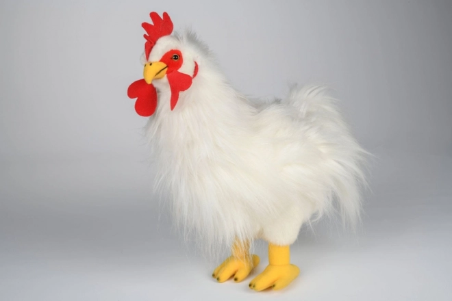 Coq en peluche blanc 42 cm