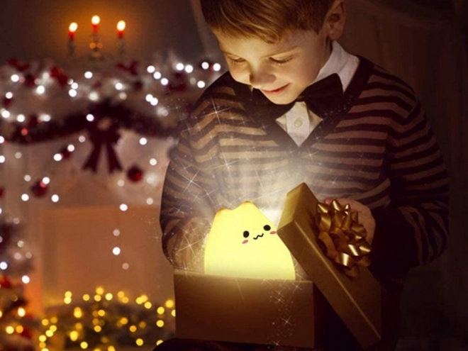 Lampe de nuit en silicone pour enfants, Chat RGB au toucher