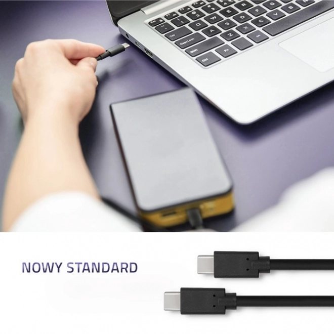 Câble USB-C à USB-C pour transfert de données et chargement, 3m, noir