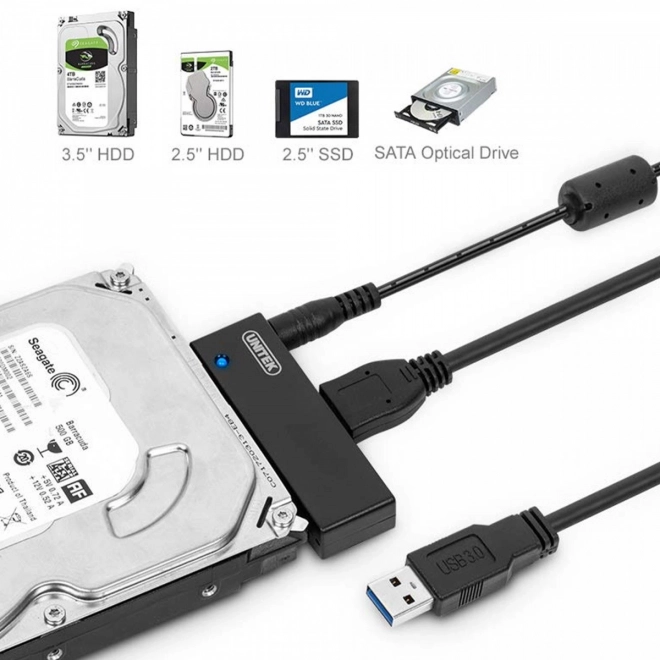 Adaptateur USB 3.0 vers SATA III pour HDD/SSD 2,5/3,5 pouces