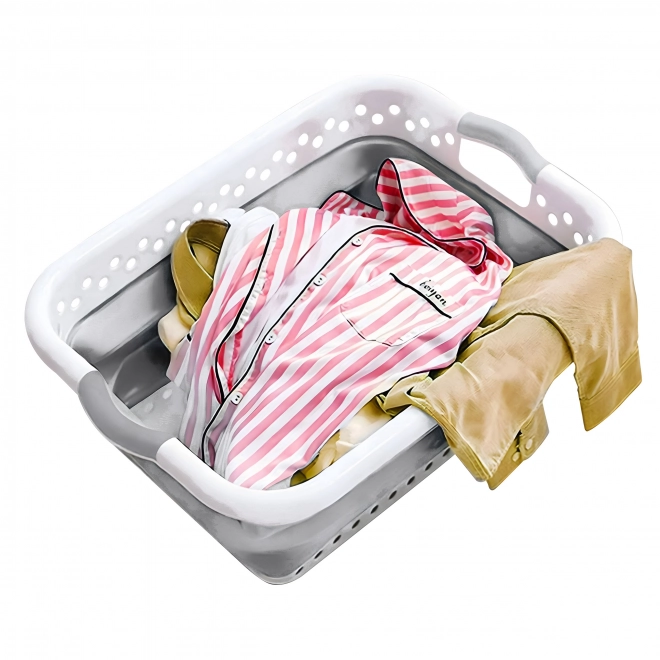 Panier à linge pliable bol en silicone blanc-gris 20 l de ModernHome