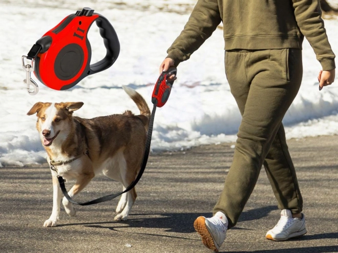 Laisse automatique pour chiens – Rouge