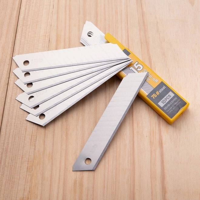 Couteau 9 mm 10 pcs tête de lame Deli Tools EDL-DP092 (argentée)