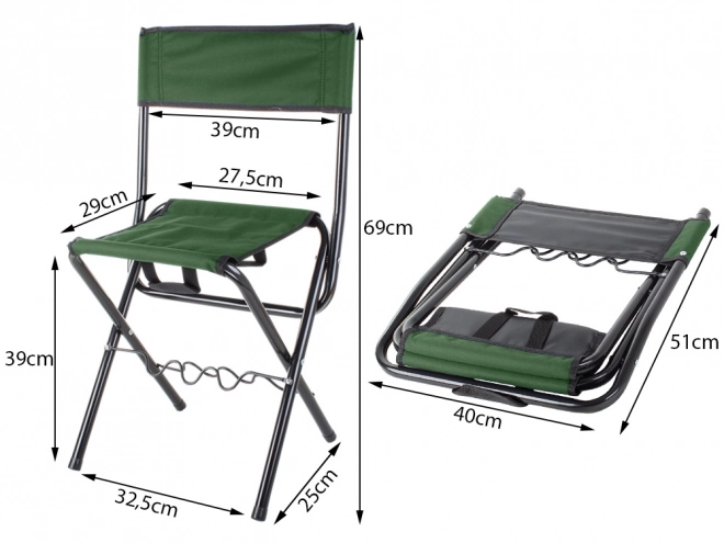 Dossier de chaise de pêche avec porte-canne
