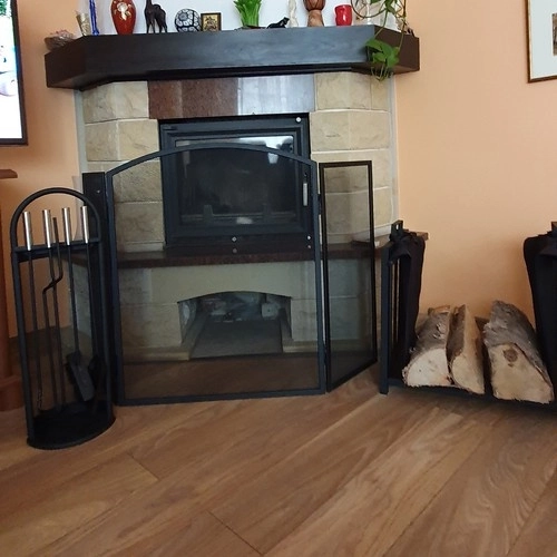 Panier et sac à bois pour cheminée 2en1