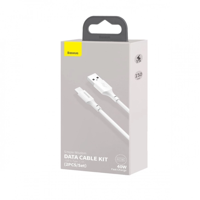 Baseus ensemble de câbles USB C à USB A 1,5 m