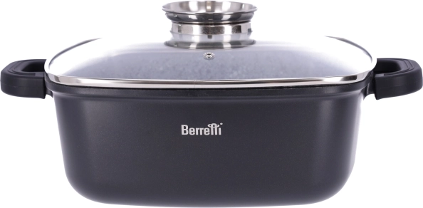 Cocotte carrée avec couvercle Granite Berretti – 28×28×10,7