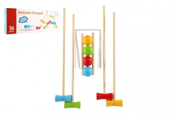 Jeu de Croquet en bois dans une boîte 59x21x6cm