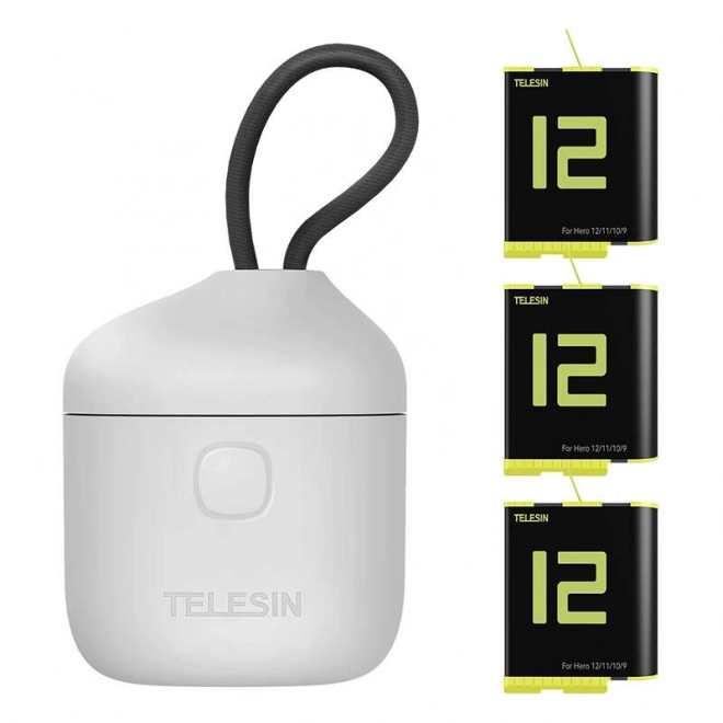 Chargeur Telesin Allin Box pour trois batteries + 3 batteries pour GoPro Hero 12/11/10/9 (jaune)