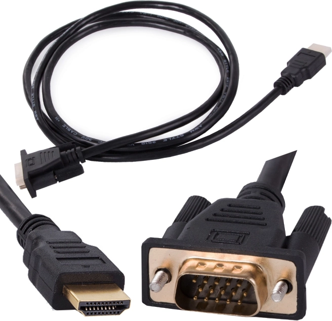 Câble HDMI vers VGA 1,3 m avec connecteurs plaqués or, Full HD
