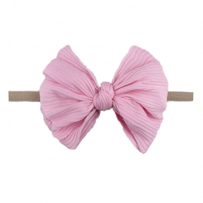 Bandeau bébé avec nœud - rose clair