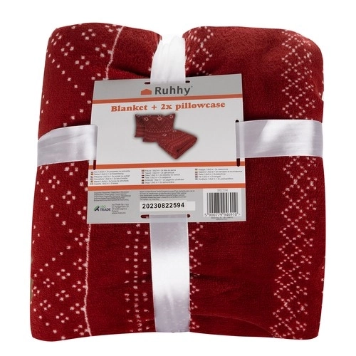 Couverture 1,6x2m + 2x housse de coussin Ruhhy 22594