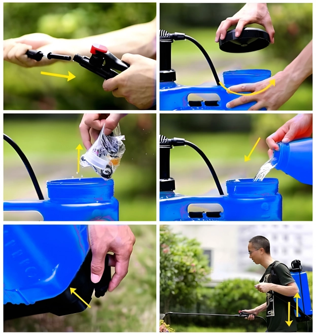 Pulvérisateur à pression jardin 16L avec bretelles réglables