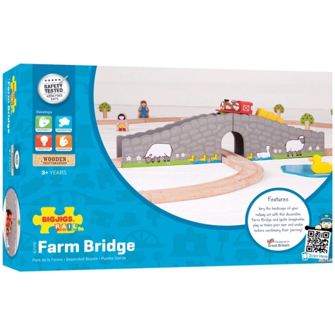 Bigjigs Rail Pont de ferme avec tunnel