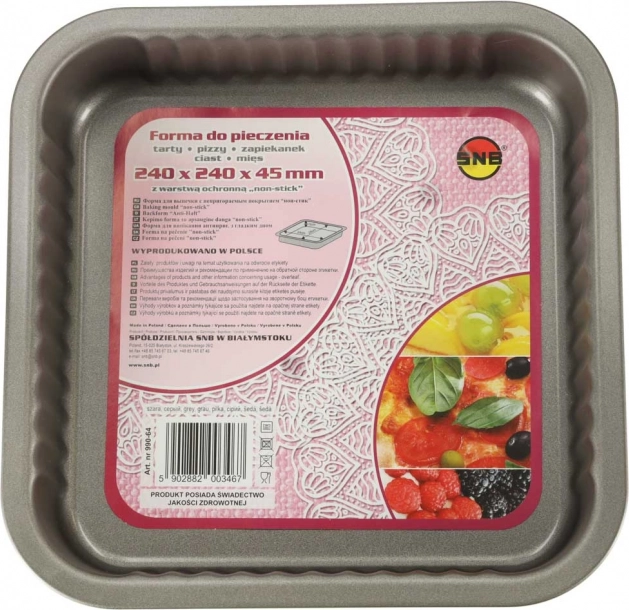 Moule à pâtisserie antiadhésif 24x24 cm gris
