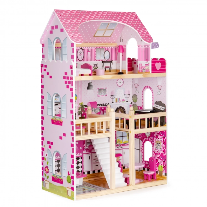 Maison de poupée en bois avec meubles de ECOTOYS