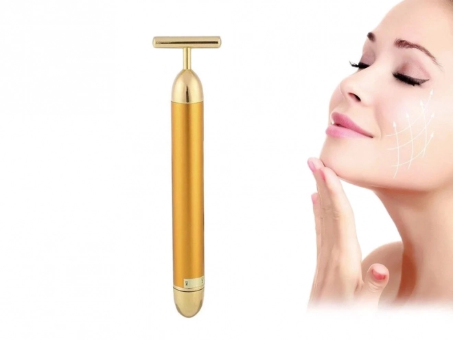 Appareil de massage facial en or vibrant