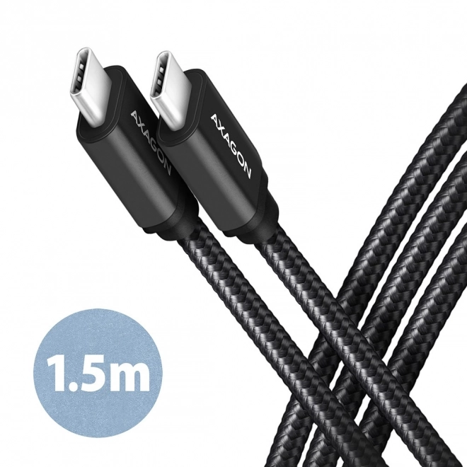 Câble USB-C vers USB-C 1,5m PD 60W 3A tressé noir