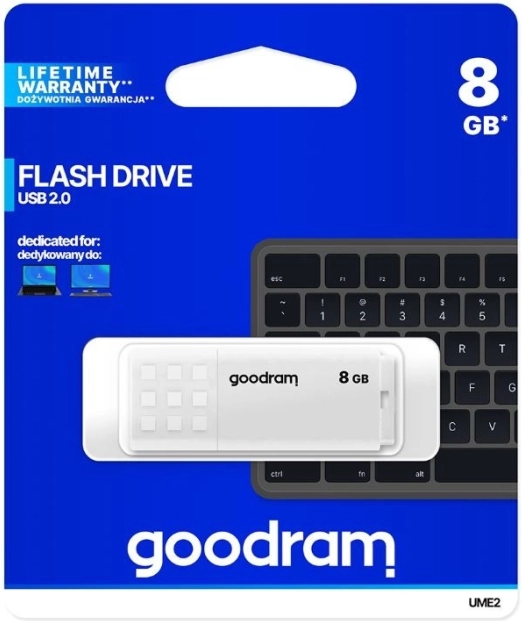 Clé USB GOODRAM UME2 8GB USB 2.0 Blanche